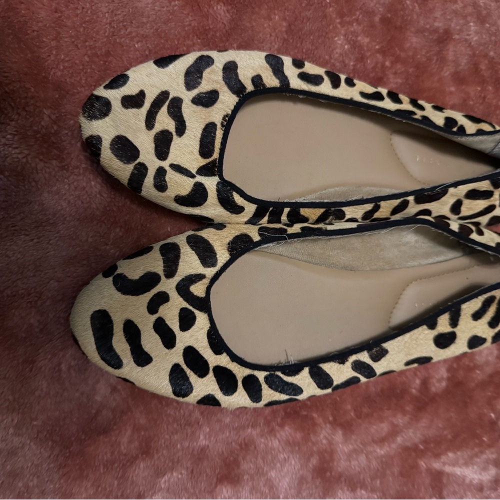Kelly & Katie Black and Tan Flats with Classic Leopard Print